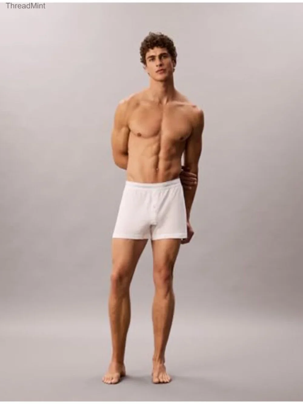 Men's Cotton Knit Boxer 3-Pack Breathable Button Fly Straight Leg